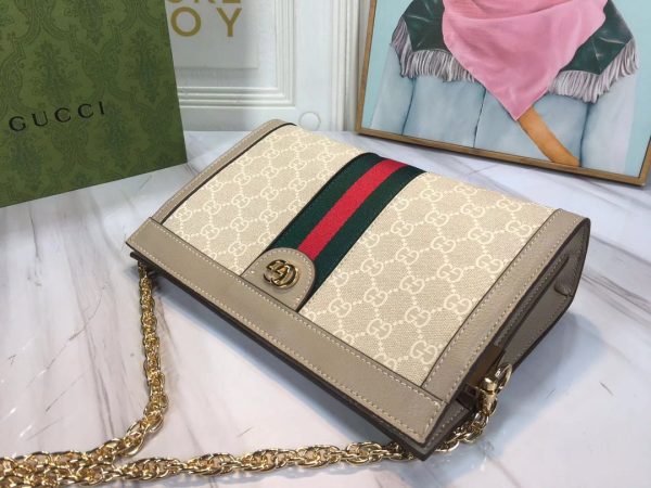 Gucci Ophidia Small Shoulder Bag Beige/Black Replica - Image 3