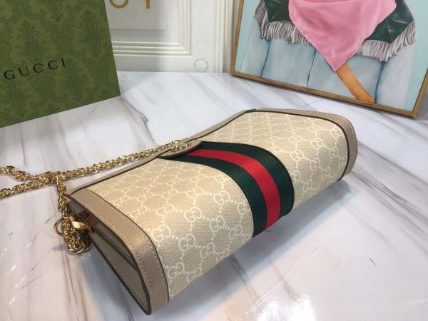 Gucci Ophidia Small Shoulder Bag Beige/Black Replica - Image 4