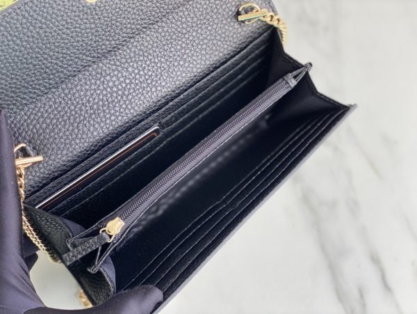 Replica Gucci Marmont Chain Wallet Beige & Black - Image 5
