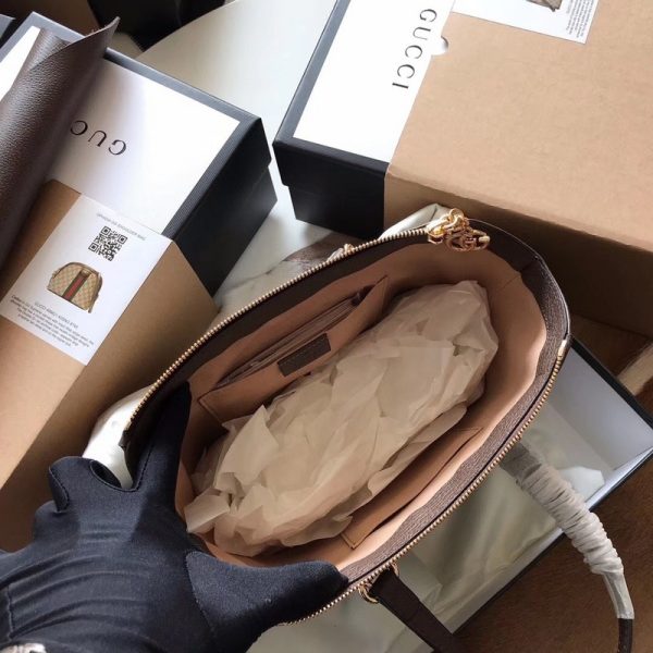 Replica Gucci Ophidia Small Tote Bag in Black & Beige - Image 2