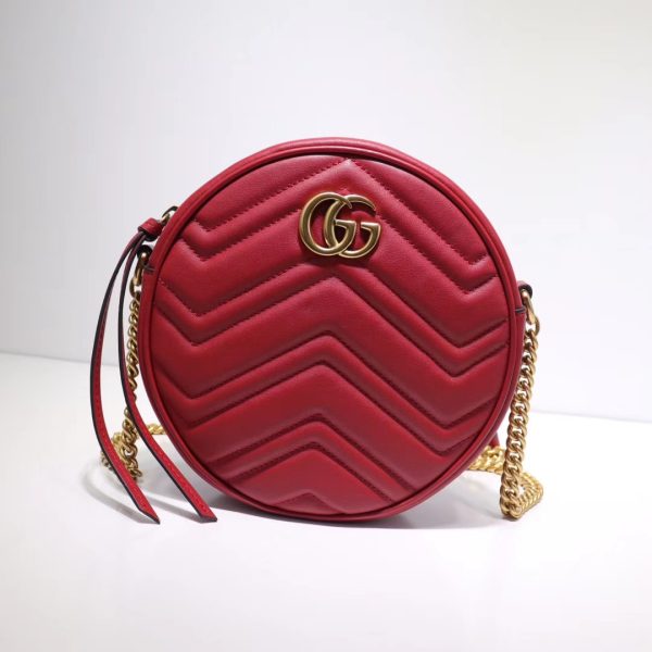 Replica Gucci Marmont Mini Round Shoulder Bag - Image 5