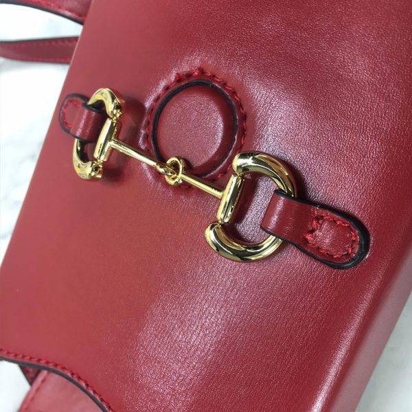 Replica Gucci Horsebit 1955 Mini Bag in Black, Red & Brown - Image 16