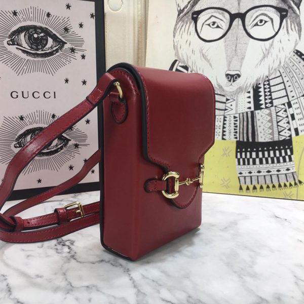 Replica Gucci Horsebit 1955 Mini Bag in Black, Red & Brown - Image 14