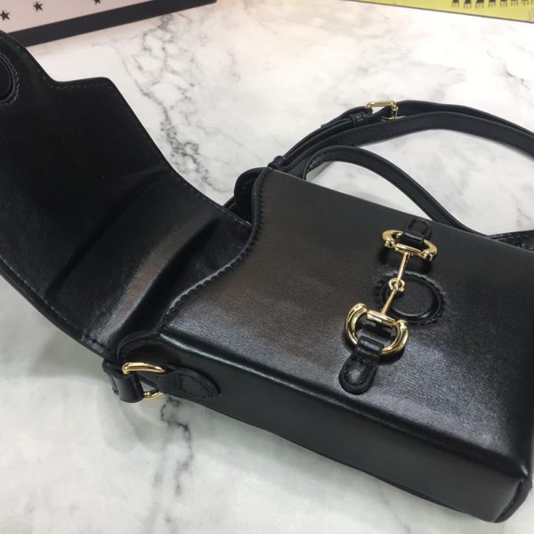 Replica Gucci Horsebit 1955 Mini Bag in Black, Red & Brown - Image 3