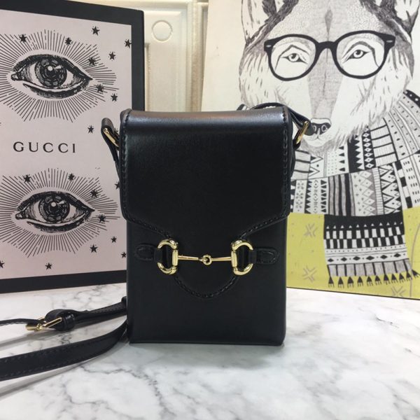 Replica Gucci Horsebit 1955 Mini Bag in Black, Red & Brown - Image 7