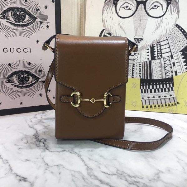 Replica Gucci Horsebit 1955 Mini Bag in Black, Red & Brown - Image 9