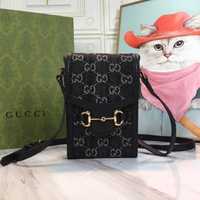 Replica Gucci 1955 Mini Bag with Double G Horsebit Detail