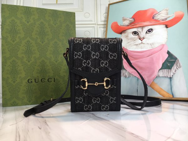 Replica Gucci 1955 Mini Bag with Double G Horsebit Detail