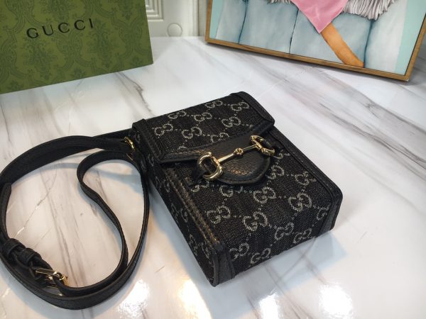 Replica Gucci 1955 Mini Bag with Double G Horsebit Detail - Image 4
