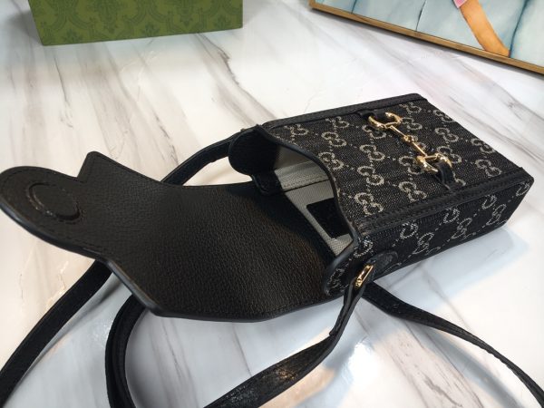 Replica Gucci 1955 Mini Bag with Double G Horsebit Detail - Image 5