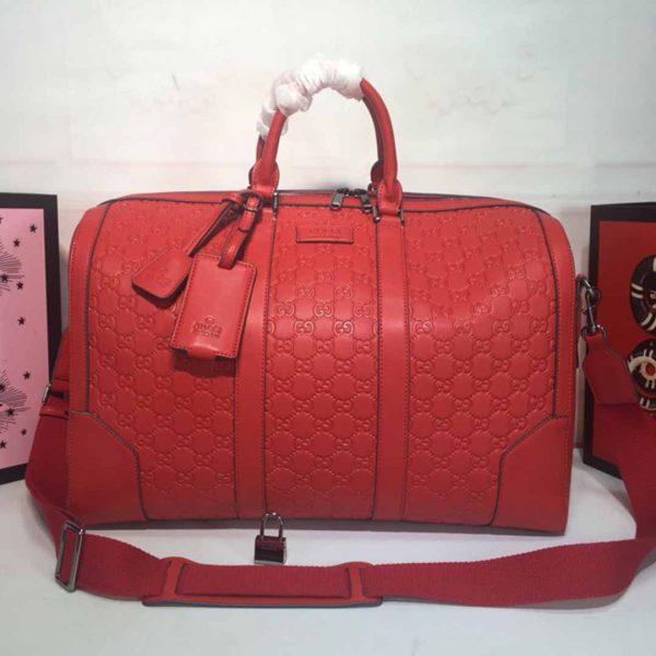 Gucci Double G Duffle Bag - Black/Red Embossed Replica - Image 10
