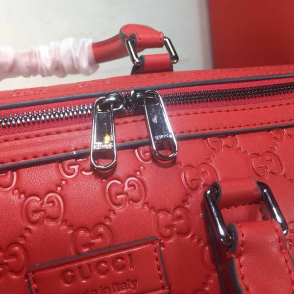 Gucci Double G Duffle Bag - Black/Red Embossed Replica - Image 12
