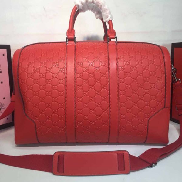 Gucci Double G Duffle Bag - Black/Red Embossed Replica - Image 13