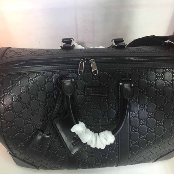 Gucci Double G Duffle Bag - Black/Red Embossed Replica - Image 4