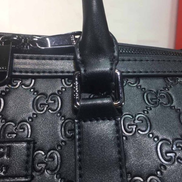 Gucci Double G Duffle Bag - Black/Red Embossed Replica - Image 5