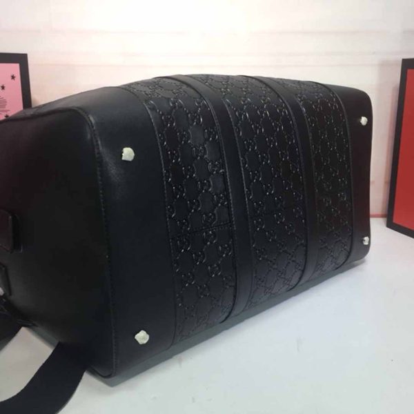 Gucci Double G Duffle Bag - Black/Red Embossed Replica - Image 7