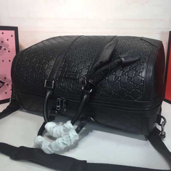 Gucci Double G Duffle Bag - Black/Red Embossed Replica - Image 8