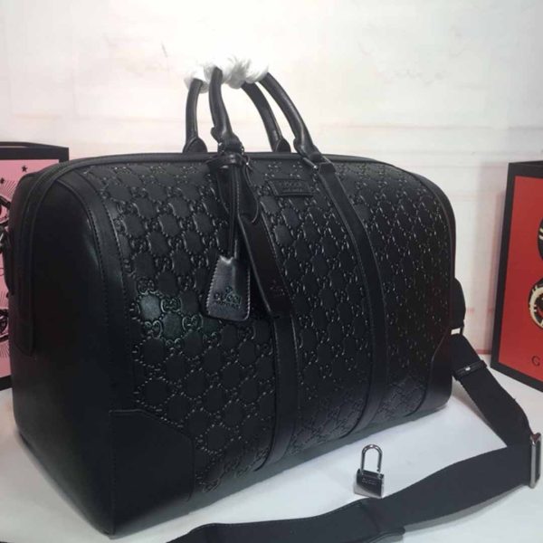 Gucci Double G Duffle Bag - Black/Red Embossed Replica - Image 3