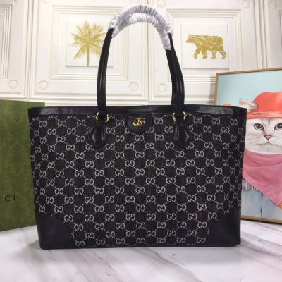 Replica Gucci Ophidia Medium Black Tote with Web