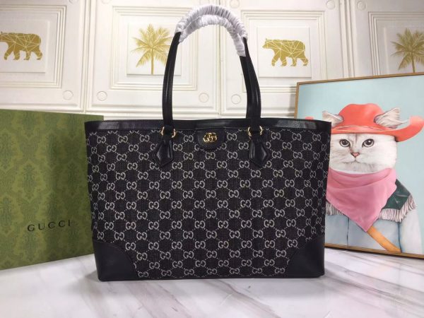 Replica Gucci Ophidia Medium Black Tote with Web