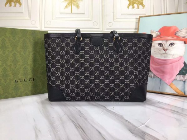 Replica Gucci Ophidia Medium Black Tote with Web - Image 2