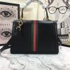 Best Replicas Bags - Replica Gucci Ophidia Top Handle Bag Black/White with Web Stripes Shop For Best Louis Vuitton LV Replica Bags With Cheap Price