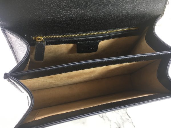 Replica Gucci Ophidia Top Handle Bag Black/White with Web Stripes - Image 5