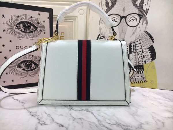 Replica Gucci Ophidia Top Handle Bag Black/White with Web Stripes - Image 8