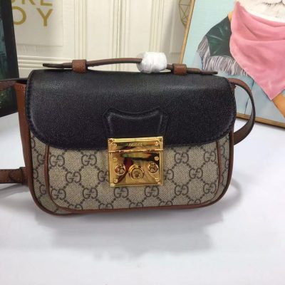Gucci Replica Mini Padlock Bag in Black & White