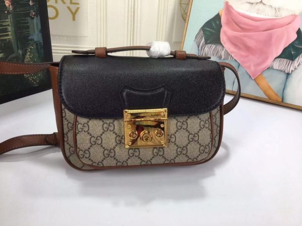 Gucci Replica Mini Padlock Bag in Black & White