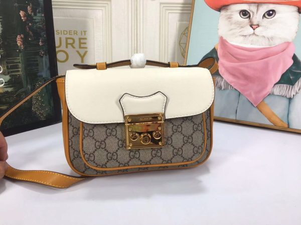 Gucci Replica Mini Padlock Bag in Black & White - Image 6