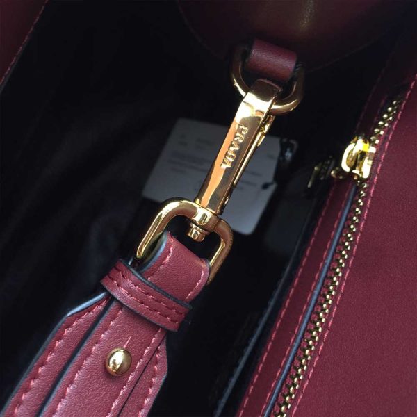 Replica Prada Monochrome Saffiano Leather Bag in Wine Red - Image 9
