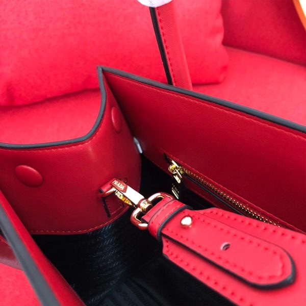 Replica Prada Monochrome Saffiano Leather Bag in Wine Red - Image 16