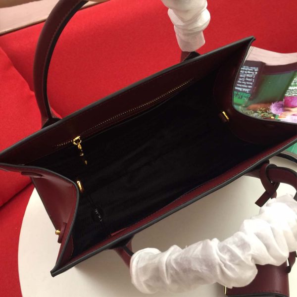 Replica Prada Monochrome Saffiano Leather Bag in Wine Red - Image 10