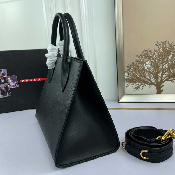 Prada Saffiano Leather Monochrome Shoulder Bag Replica - Image 8