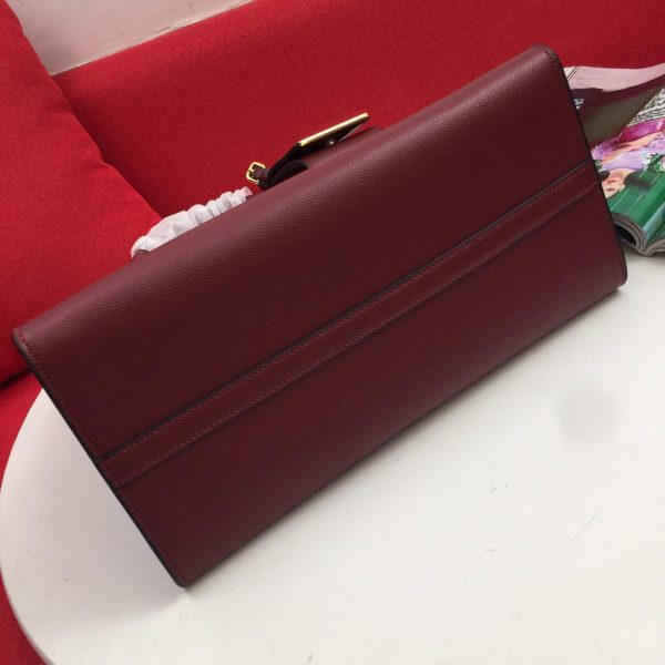 Replica Prada Monochrome Saffiano Leather Bag in Wine Red - Image 8