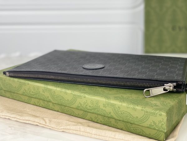 Replica Gucci Black Canvas Pouch | Stylish & Compact Design - Image 3