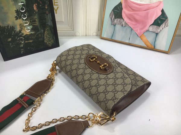 Gucci Replica Double G Horsebit 1955 Small Beige Bag - Image 3