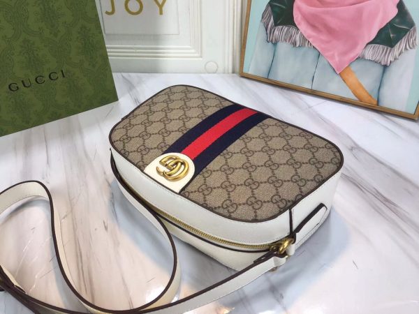 Replica Gucci Ophidia Double G Shoulder Bag - Black/White - Image 10