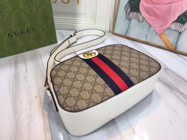 Replica Gucci Ophidia Double G Shoulder Bag - Black/White - Image 11