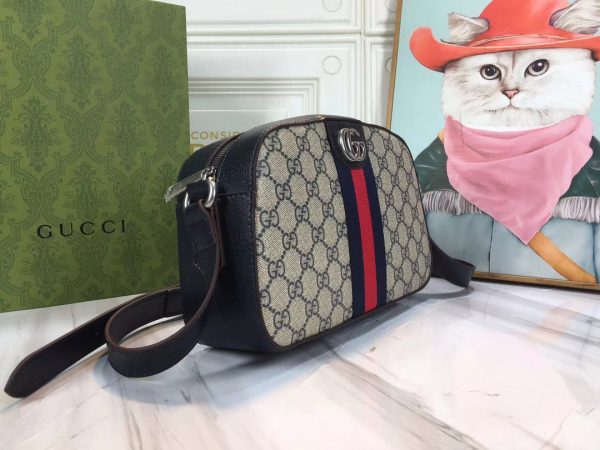 Replica Gucci Ophidia Double G Shoulder Bag - Black/White - Image 2
