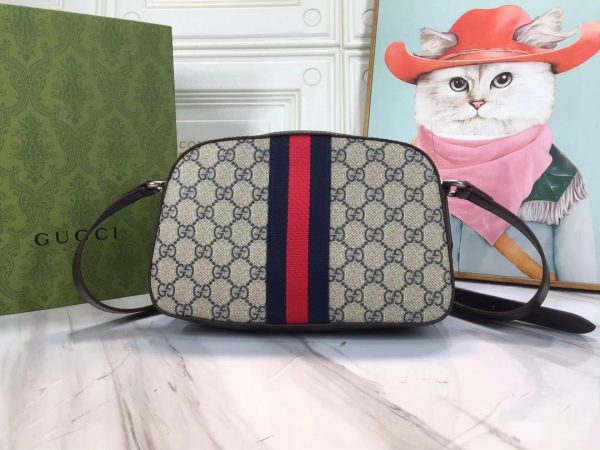 Replica Gucci Ophidia Double G Shoulder Bag - Black/White - Image 3