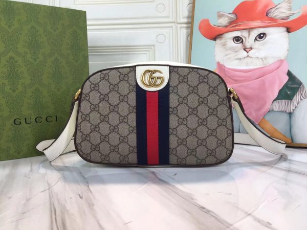 Replica Gucci Ophidia Double G Shoulder Bag - Black/White - Image 7
