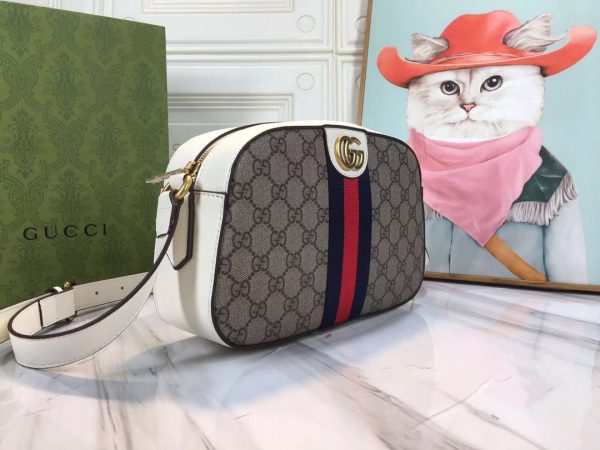 Replica Gucci Ophidia Double G Shoulder Bag - Black/White - Image 8