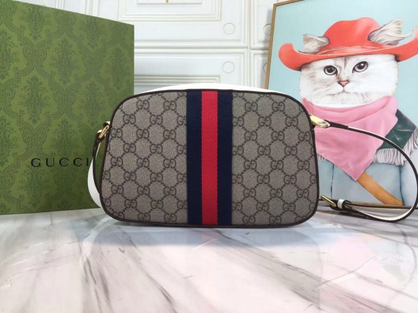 Replica Gucci Ophidia Double G Shoulder Bag - Black/White - Image 9