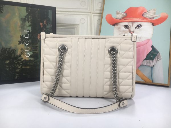 Replica Gucci Marmont Small Tote Bag - Brown, Gray, White - Image 12