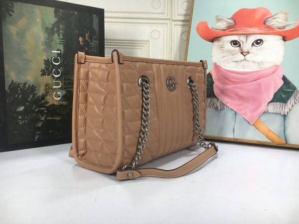Replica Gucci Marmont Small Tote Bag - Brown, Gray, White - Image 2
