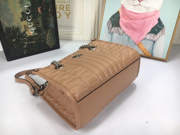 Replica Gucci Marmont Small Tote Bag - Brown, Gray, White - Image 4
