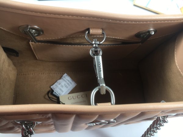 Replica Gucci Marmont Small Tote Bag - Brown, Gray, White - Image 5