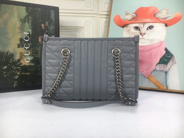 Replica Gucci Marmont Small Tote Bag - Brown, Gray, White - Image 7